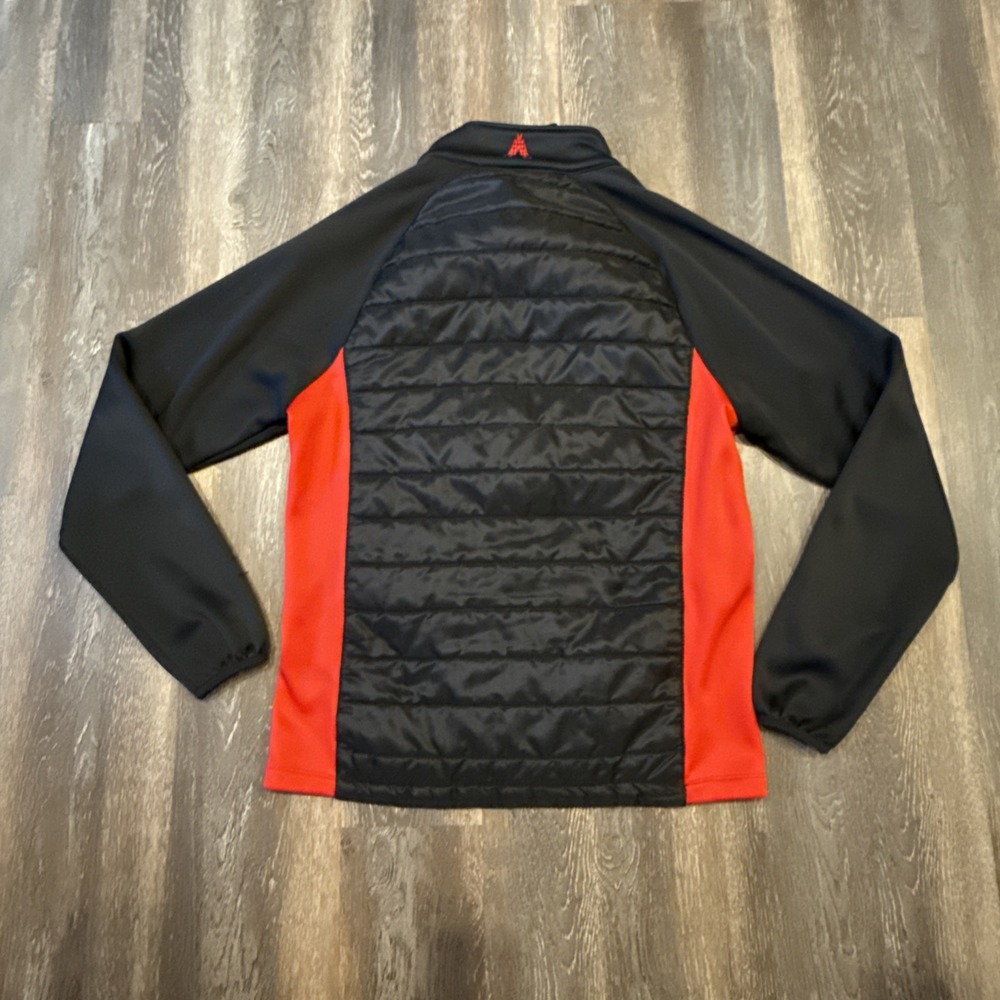 Royal Awesome Men's M Golf Jacket Black Red Hybrid 1 Pocket Missing Zipper - Picture 4 of 13